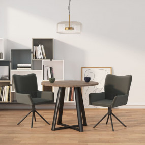 Swivel Dining Chairs 2 pcs Dark Gray Velvet
