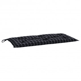 Garden Bench Cushion Black Check Pattern 39.4"x19.7"x2....