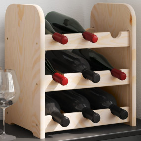 Wine Rack 13.0x9.8x14.6" Solid Wood Pine
