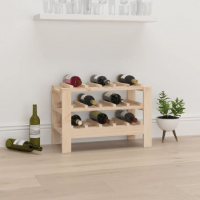 Wine Rack 24.2x11.8x16.5" Solid Wood Pine