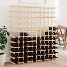 Wine Rack for 120 Bottles 44.3x9.1x48.6" Solid Wood Pin...