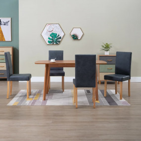 Dining Chairs 4 pcs Gray Faux Suede Leather