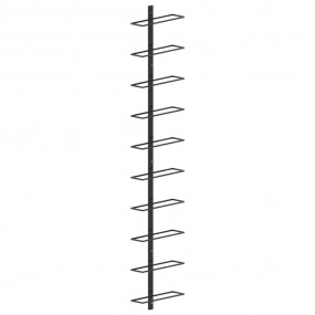 Wall-mounted Wine Rack for 10 Bottles Black Metal