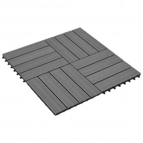 WPC Tiles 11.8"x11.8" 11 pcs 11 ft Gray