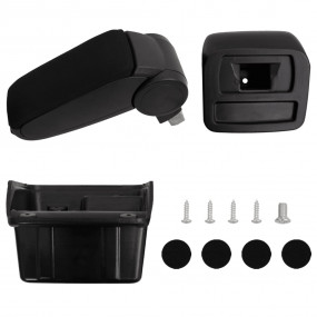 Car Armrest Black 5.9"x12.2"x(11"-17.3") ABS