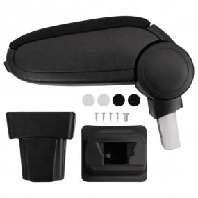 Car Armrest Black 4.5"x12.6"x(11.8"-19.7") ABS