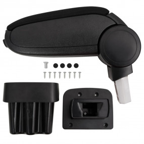Car Armrest Black 5.9"x12.4"x(13.8"-20.1") ABS