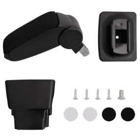 Car Armrest Black 6.3"x12.6"x(13.8"-19.9") ABS
