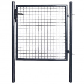 Mesh Garden Gate Galvanized Steel 33.7"x39.4" Gray