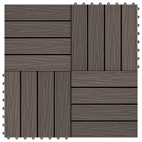 11 pcs Decking Tiles Deep Embossed WPC 11.8"x11.8" 1 sq...