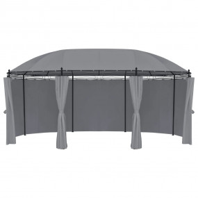 Gazebo with Curtains 204.7"x137.4"x100.4" Anthracite