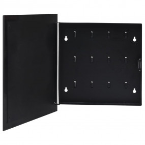 Key Box with Magnetic Board Black 13.8"x13.8"x1.6"