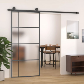 Sliding Door Frosted ESG Glass and Aluminum 35.4"x80.7"...