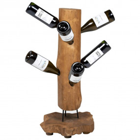 Wine Rack for 8 Bottles 15.7"x11.8"x31.5" Solid Teak Wo...