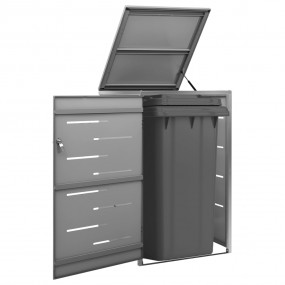 Single Wheelie Bin Shed 27.2"x30.5"x44.3" Stainless Ste...
