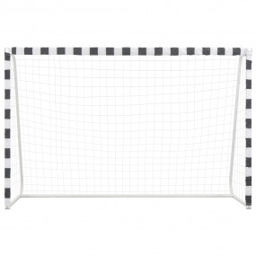 Soccer Goal 118.1"x78.7"x35.4" Metal Black and White