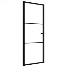 Interior Door ESG Glass and Aluminum 29.9"x79.3" Black