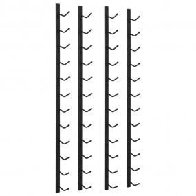 Wall Mounted Wine Racks for 12 Bottles 2 pcs Black Iron