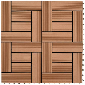 Brown 11 pcs 11.8"x11.8" Decking Tiles WPC 11 ft