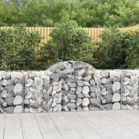 Arched Gabion Baskets 4 pcs 78.7"x19.7"x31.5"/39.4" Gal...
