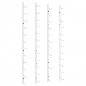 Wall Mounted Wine Rack for 12 Bottles 2 pcs White Iron