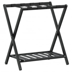 Luggage Rack Black 26.8"x15"x22.8" Bamboo