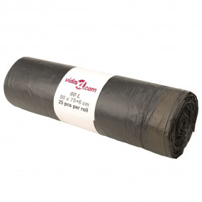 Bin Bags with Drawstrings 250 pcs Black 15.9 gal