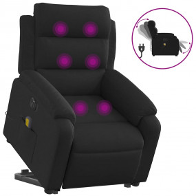 Electric Stand up Massage Recliner Chair Black Fabric