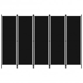 5-Panel Room Divider Black 98.4"x70.9"