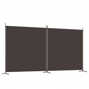 2-Panel Room Divider Brown 137"x70.9" Fabric