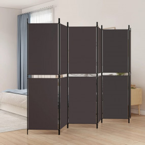 6-Panel Room Divider Brown 118.1"x70.9" Fabric