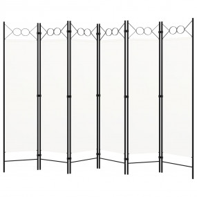 6-Panel Room Divider White 94.5"x70.9"