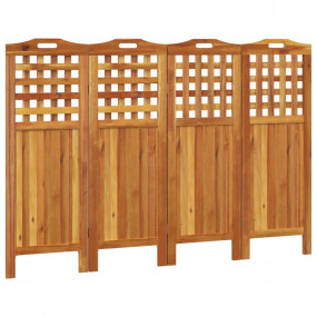 4-Panel Room Divider 63.8"x0.8"x45.3" Solid Wood Acacia