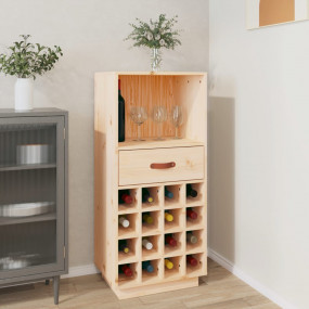 Wine Cabinet 17.7"x13.4"x39.4" Solid Wood Pine