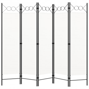 5-Panel Room Divider White 78.7"x70.9"