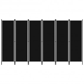 6-Panel Room Divider Black 118.1"x70.9"