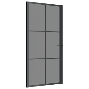 Interior Door 40.4"x79.3" Black ESG Glass and Aluminum