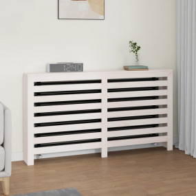 Radiator Cover White 60.2"x7.5"x33.1" Solid Wood Pine