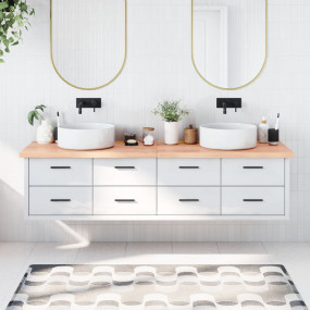 Bathroom Countertop Light Brown 78.7"x23.6"x(0.8"-1.6")...