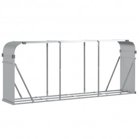 Log Holder Silver 92.1"x17.7"x39.4" Galvanized Steel
