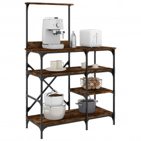 Baker's Rack Smoked Oak 35.4"x15.7"x52" Engineered Wood...