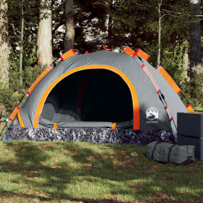 Camping Tent 2-Person Gray and Orange Quick Release
