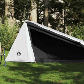Camping Tent Tunnel 1-Person White Blackout Fabric Wate...