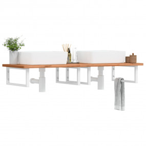 Shelf Brackets for Washbasin 2 pcs White Rectangular St...