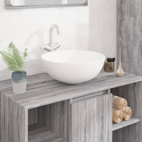 Wash Basin White 14.2"x5.9" Ceramic Round