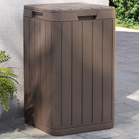 Outdoor Garbage Bin Brown 15"x15"x25.6" PP
