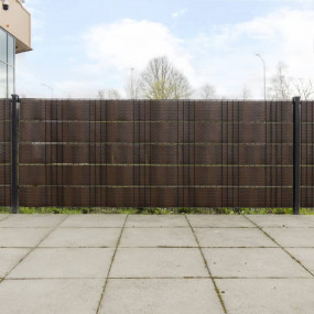 Balcony Screens 5 pcs Brown and Black 100.4x7.5" Poly R...