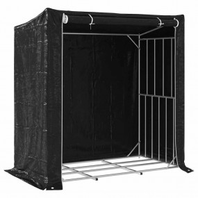 vidaxL Firewood Rack with Rain Cover 78.7"x39.4"x78.7" ...
