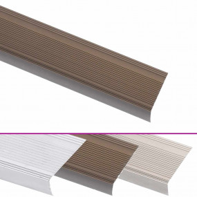 Stair Nosings in L-shape 5 pcs Aluminum 39.4 " Brown