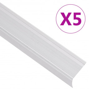 Stair Nosings in L-shape 5 pcs Aluminum 35.4 " Silver